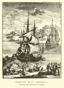 Uvíznutí lAimable, Matagorda Bay, Texas, 1685 od French School