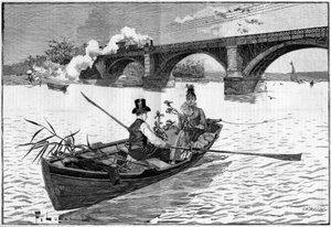Okolí Paříže, neděle v Argenteuil v roce 1887. od French School