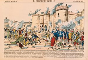 Dobytí Bastily během Francouzské revoluce 14. července 1789, vydal Haguenthal, Pont-a-Mousson, 1840. od French School