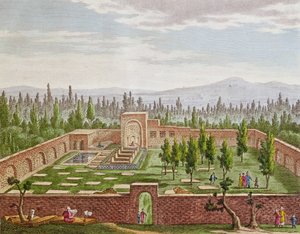 Hrobka velkého perského básníka Hafize Shiraziho (asi 1325-1388) v Shirazu od French School