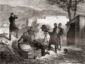 Použití fotografie francouzskou armádou během 19. století, z Les Merveilles de la Science, publikované kolem roku 1870 od French School