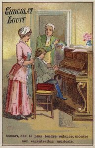 Velmi mladý Mozart projevující své hudební nadání od French School