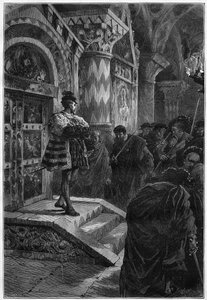 Divadelní ztvárnění: “” Hernani”” od Victora Huga (1802-1885), dějství IV. scéna 4. Paříž, Comedie Francaise od French School