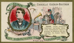 Thomas Edison , americký vynálezce (chromolitho) od French School
