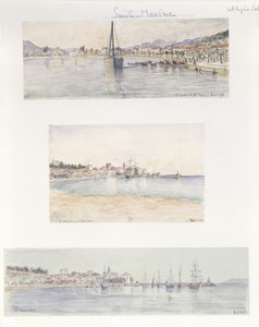 Tři pohledy na Sainte Maxime (akvarel na papíře) od French School