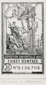 Vstupenka na výstavu Universelle z roku 1889 (litho) od French School