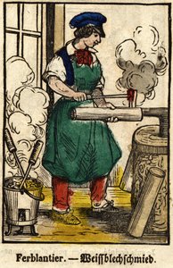 Tinnantier; Série o živnostech, obraz Epinal z 19. století. od French School