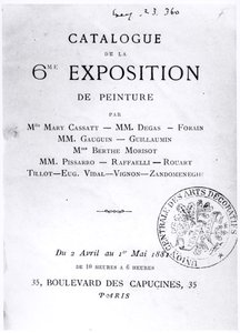 Titulní strana katalogu 6. impresionistické výstavy, 1881 od French School