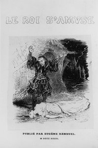 Titulní strana Le Roi samuse, Victor Hugo (1802-85), publikoval Eugene Renduel, 1832