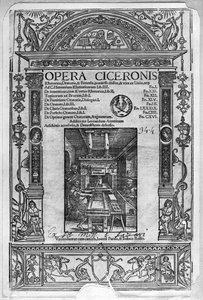 Titulní strana Opery Ciceronis, vydaná 1520 od French School