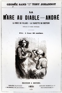 Titulní strana The Devils Pool od George Sand, ilustrovaná Tonym Johannotem, 1851 od French School