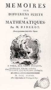 Titulní strana "Paměti na různé předměty matematiky", 1748 od French School