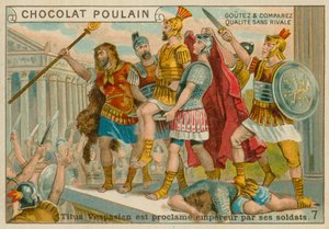 Titus je prohlášen císařem, vizitka Chocolat Poulain