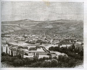 Tlemcen en agery v 19. století - rytina v „La France illustrée: geografie, historie, statistická správa“ od V.A. Malt-Brown. 1884 od French School