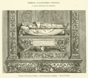 Hrob Alessandra Tartagni, v Saint-Dominique de Bologna (rytina) od French School