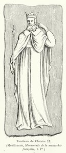 Tomb of Clotaire II (rytina) od French School