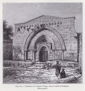 Hrob Panny Marie, v údolí Josaphat, současný stav (rytina) od French School