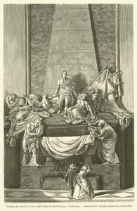 Hrob maršála Saxe, v kostele Saint-Thomas, ve Štrasburku (rytina) od French School