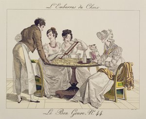 Příliš velký výběr, deska 44 z knihy Le Bon Genre, 1827 od French School