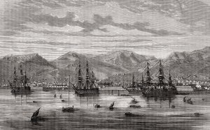 Toulon v 18. století, z „Histoire de la Revolution Francaise“ od Louise Blanca (1811-82) od French School