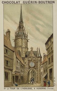 Věž s hodinami, v Auxerre, Yonne od French School
