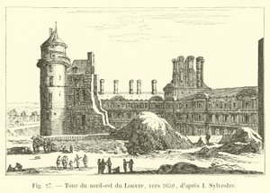 Severovýchodní věž Louvru, kolem roku 1650, po I Sylvestre od French School