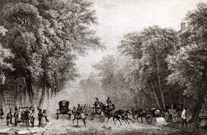 Provoz v Paříži, Francie, v 19. století, kolem roku 1830 od French School