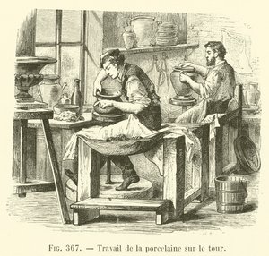 Porcelánové práce na soustruhu (rytí) od French School