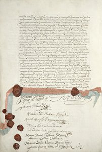 Vestfálská smlouva, podepsaná v Munsteru, 24. října 1648 (viz 211403) od French School