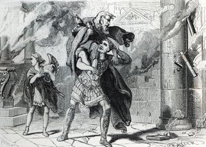 Trojan Leak (rytina) 1864 od French School