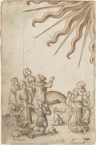 Obrať své tělo při uctívání [fol. 37 verso], asi 1512-1515 (kresba perem a tuší) od French School