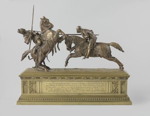 Dva bojovní rytíři, známí jako „Mort de Monseigneur le Duc de Clarence“ od French School