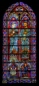 Dva svatí – jeden je Nicaise; dárce kněz níže (w116) od French School