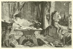 Tycho Brahe měřící vzdálenost, která odděluje hvězdy (rytina) od French School