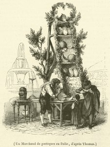 Obchodník s melounem v Itálii (rytina) od French School
