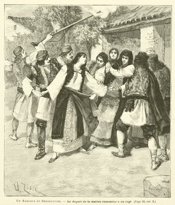 Svatba v Hercegovině (rytina) od French School
