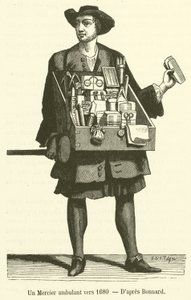 Cestující Mercier kolem roku 1680 (rytina) od French School
