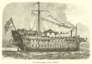 Anglický ponton, vojenské vězení (rytina) od French School