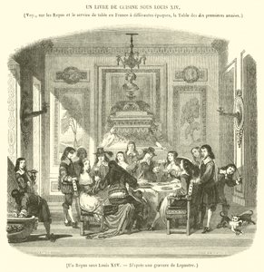 Jídlo za Ludvíka XIV. (rytina) od French School