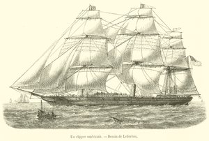 Americký clipper (rytina) od French School