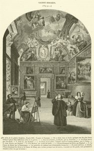 Salon v galerii Borghese (rytina) od French School