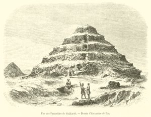 Jedna z pyramid v Sakkaře (rytina) od French School
