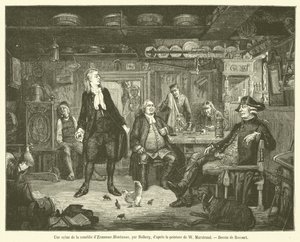 Scéna z komedie Erasmus Montanus (rytina) od French School
