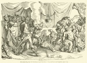 Une scene du poeme des Niebelungen (rytina) od French School