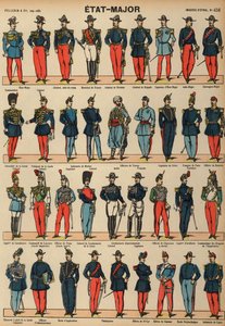 Uniformy francouzské armády (barevná rytina) od French School