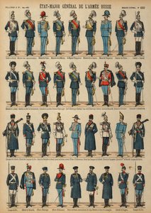 Uniformy ruské armády (barevná rytina) od French School