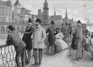 Světová výstava 1900 v Paříži: ulice národů. od French School