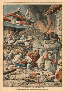 Nepokoje v Soulu, Korea, ilustrace z 