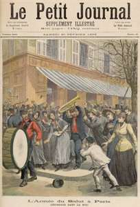 Povstání proti průvodu Armády spásy v Paříži, z Le Petit Journal, 20. února 1892 (barevná rytina)