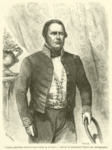 Urquiza, president des Provinces-Unies de la Plata (rytina) od French School